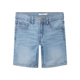 Name it kids Boys Nkmsilas Slim L DNM Shorts 3339-Is Tb, Light blue (light blue denim), 128