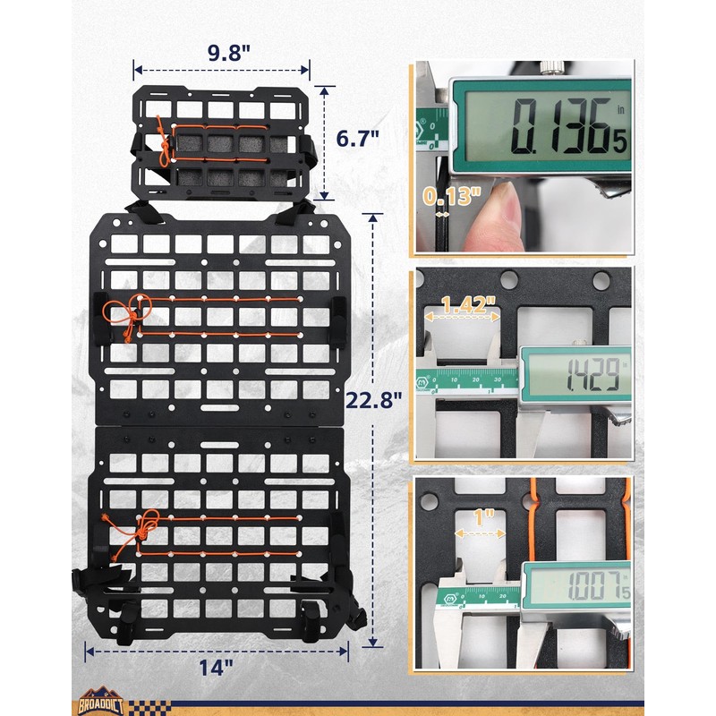 Broaddict Rigid Molle Panels fit for Vehicles + Headrest Molle