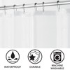 mDesign PEVA Shower Curtain with 12 Roller Hooks - Odourless