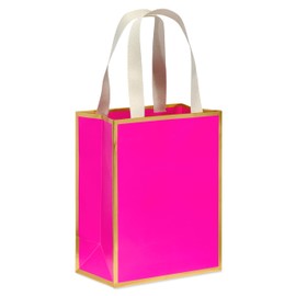 Papyrus 9" Medium Gift Bag (Pink and Gold) for Birthdays, Weddings, Anniversaries and All Occasions (1 Bag)
