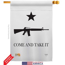 Breeze Decor Historic Come and Take It Garden House Flags Kit Patriotic July Memorial Veteran Independence United State American Small Decorative Gift Yard Banner Double-Sided Made in USA 28 X 40