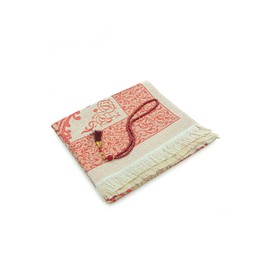 ihvan online Muslim Prayer Rug and Beads with Elegant Slub Fabric Bag | Janamaz | Sajadah | Soft Islamic Prayer Rug | Islamic Gifts | Prayer Carpet Mat, Taffeta Fabric, Burgundy