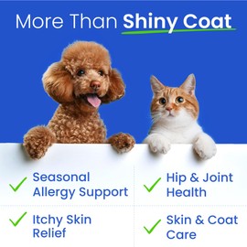 BARK&SPARK Fish Oil for Dogs&Cats 16 (fl oz) - Natural Omega-3 -Skin & Coat Support -Liquid Food Supplement for Pets-EPA+DHA, Immune&Heart Health - Atlantic Fish