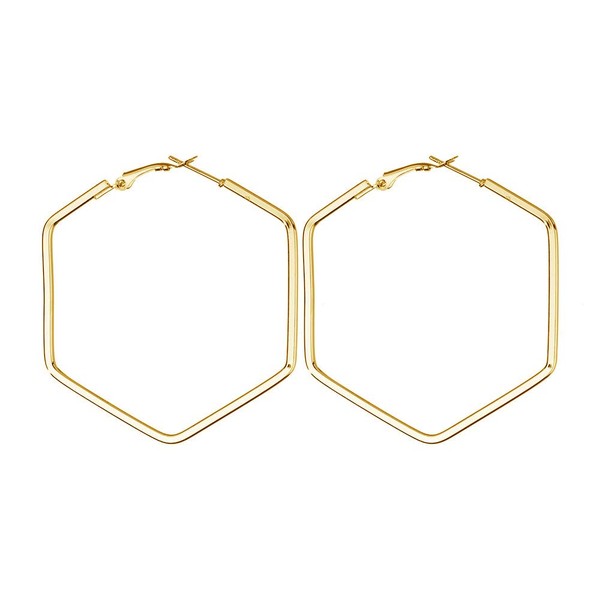 Hexagon Hoop Earrings for Women Simple Geometric Fashion Jewelry Earrings