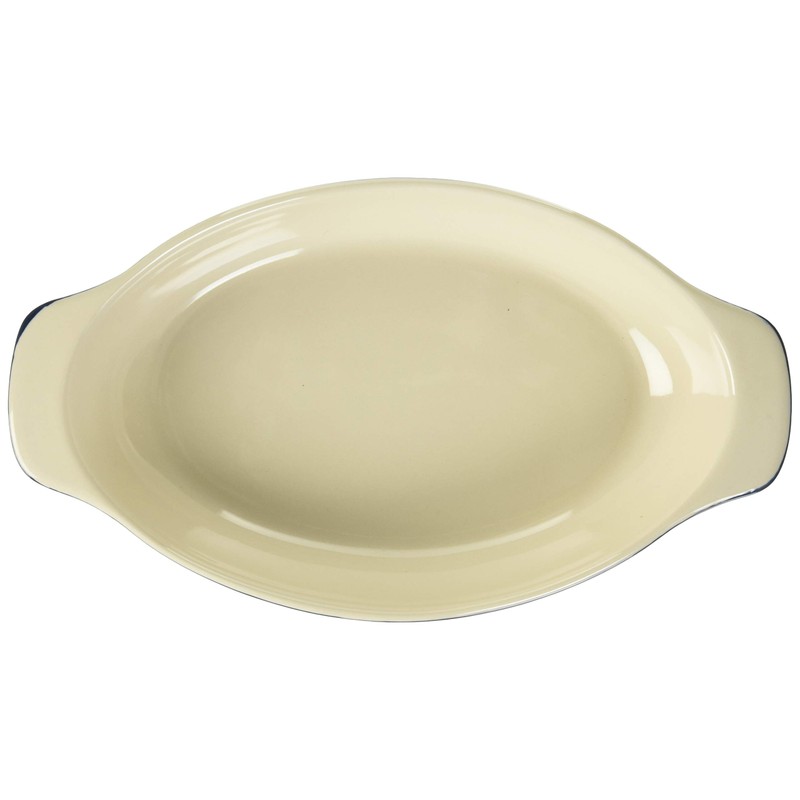 Delish Kitchen L-1892 Pearl Metal Deep Oval Plate, Navy, 8.7