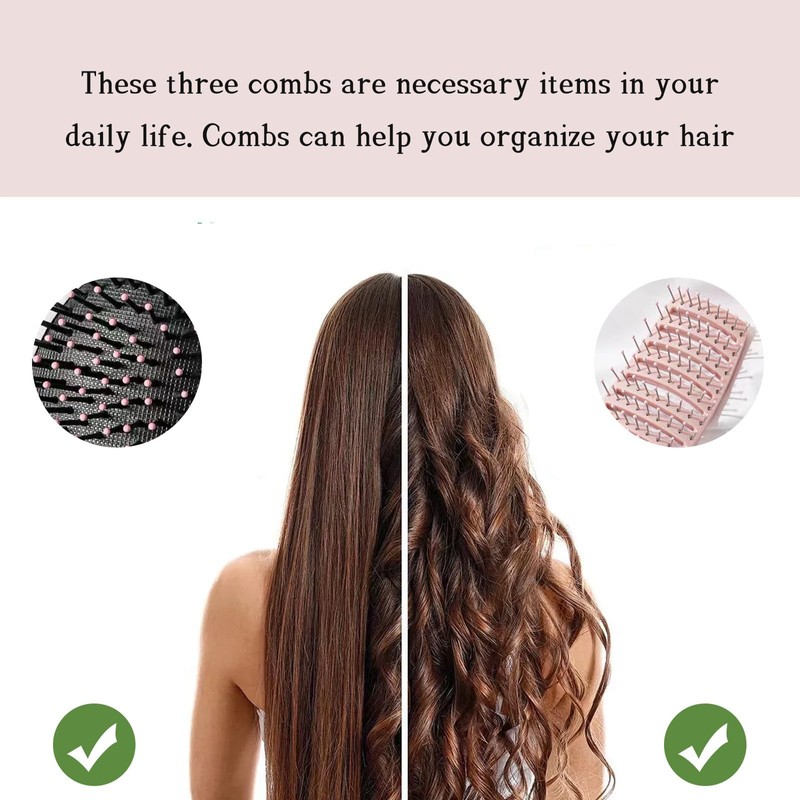 Cepillo de Pelo 3 Piezas para Mujeres, Hombres y Niños