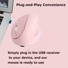 Wireless Mouse Ergonomic Vertical Pink Rechargeable Silent Upright Comfortable Carpal