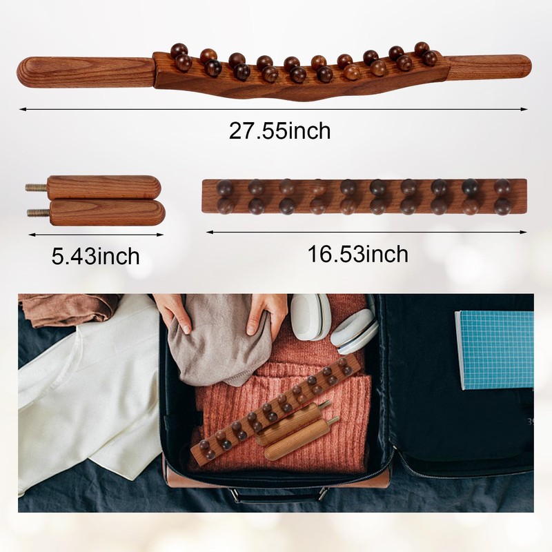 Wood Therapy Guasha Wood Stick Massage Tools, Lymphatic Drainage Massage
