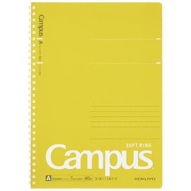 Kokuyo S111AT-Y Campus Soft Ring Dots A Ruled, 40 Sheets B5 Yellow