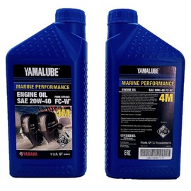 Yamaha Original OEM Yamalube LUB-20W40-FC-12 Hi Performance Full Synthetic 4M FC-W Outboard Marine Engine Oil Yamalube OEM - 2 Quarts