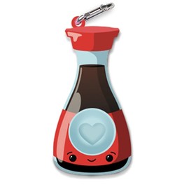 TOP TRENZ OMG Pop Fidgety Bubble Fidget Toy Stress Relief Anxiety Boredom Keychain - BFF Soy Sauce, Multicolor