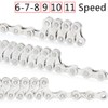VOANZO Bicycle Chain, Electroplated Silver Rust-proof Mountain Road Bike Chain,