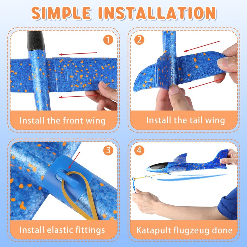 Vcostore Polystyrene Throwing Aeroplane, Pack of 2, Children’s Toy, Large