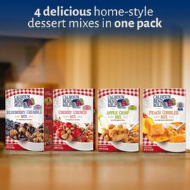 Calhoun Bend Mill Dessert Mix Variety Bundle | Blueberry Crumble, Apple Crisp, Cherry Crunch, Peach Cobbler | Easy Homemade Desserts | Microwave or Oven Baking | Ideal for Baking w/Fruits | 8 Oz Each