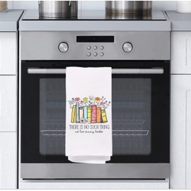 bitCNY Bookish Gifts Bookworm Kitchen Towels, Gifts for Teacher Book Lover Bookish Librarian, Gift for Women, Floral Decorations Dish Tea Towels for Kitchen, 16x24 Inch