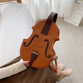 Generic Mochila De Piel Sintética Con Forma De Violín Para Mujer