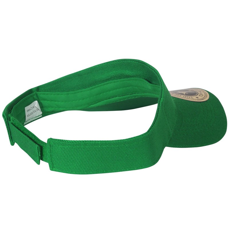TOP HEADWEAR Solid Adjustable Blank Visor, Kelly Green