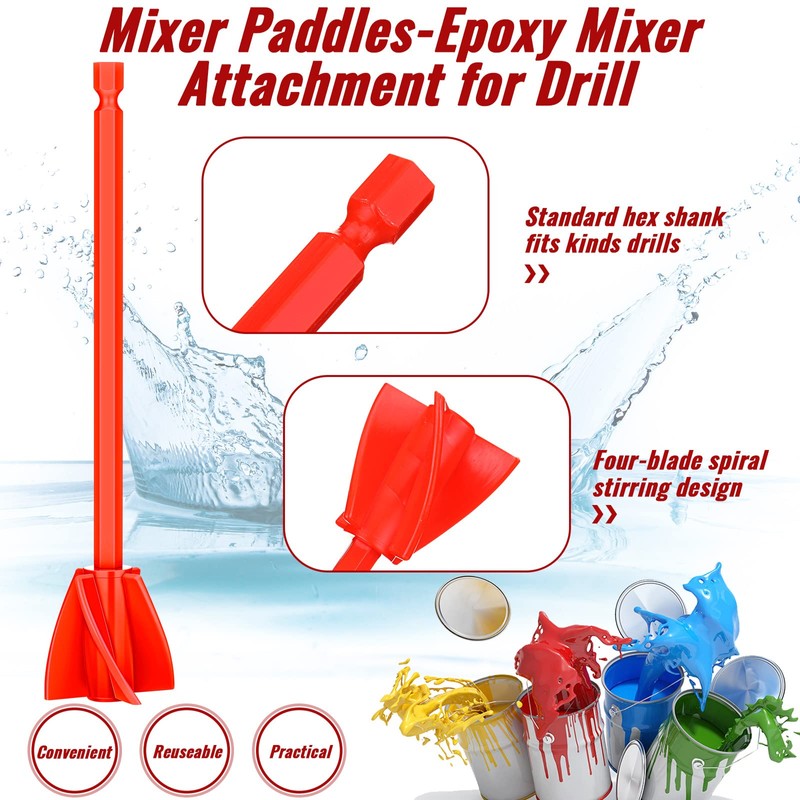 12 Pieces Paint Mixer Drill Attachment,Helix Paint Mixer Resin Drill