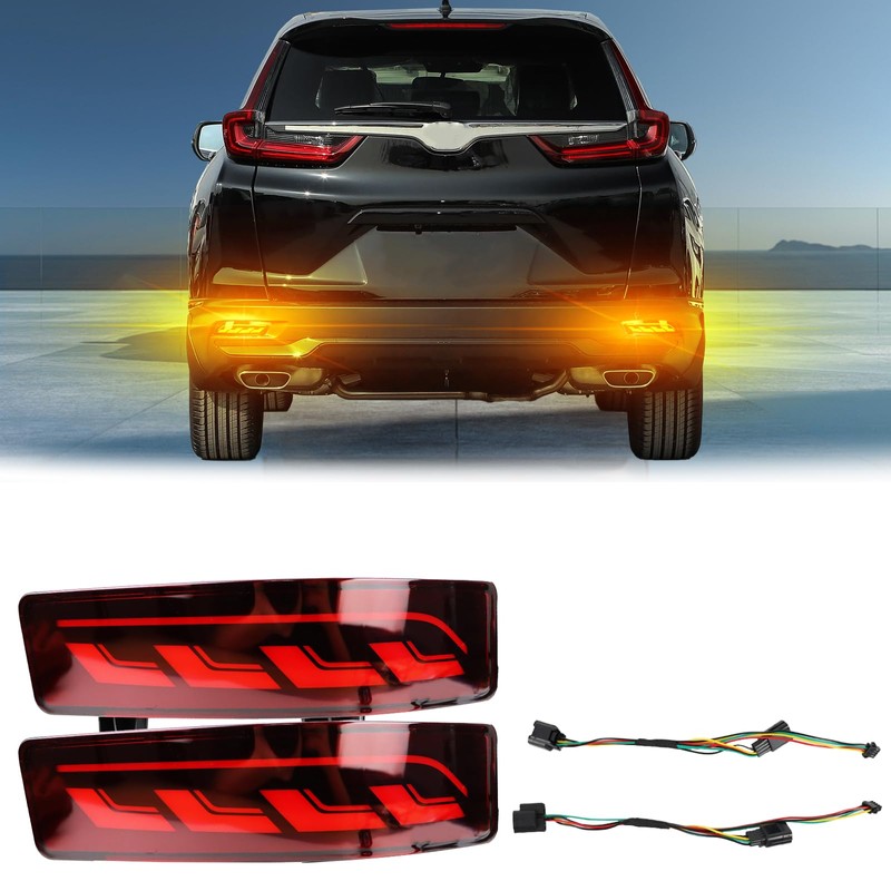 GEEGEETOP Full Lens LED Rear Reflector Bumper Fog Light Assembly