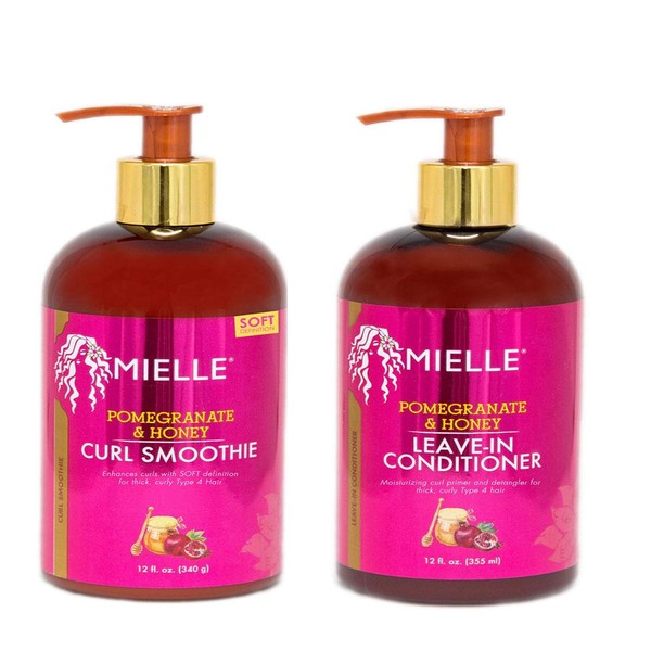 (CURL SMOOTHIE & LEAVE-IN CONDITIONER) - Mielle Pomegranate & Honey Combo (CURL SMOOTHIE & LEAVE-IN CONDITIONER)