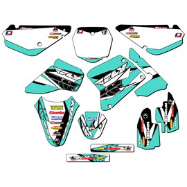 Senge Graphics Inc 2001-2004 RM 85 13 FLY Turquoise Senge Graphics Kit Compatible with Suzuki - Complete Kit, 14/17