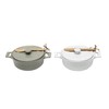 Creative Co-Op Brie Bakers with Lids & Wood Spreaders (Set
