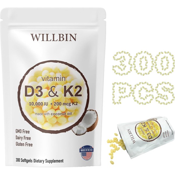 300 Pcs 2 in 1 Vitamin D3 10000 iu Plus