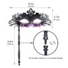 G YITENG Venetian Masquerade Mask with Handle, Black Metal Filigree