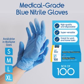 Inspire Nitrile Exam Gloves | THE ORIGINAL Quality Stretch Nitrile | 4.5 Gloves Disposable Latex Free Medical EMT (100, Large)