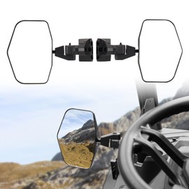 AUPOWER Adjustable Side Mirrors for Can Am Defender 2016-2025 Accessories, Convex Break-Away Side Mirrors for Defender HD5 HD7 HD8 HD9 HD10 Accessories, Use with/without Doors Replace #715008101, 2pcs