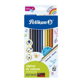 Pelikan 30330301 - 24 lápices de colores vibrantes, minas de 4 mm