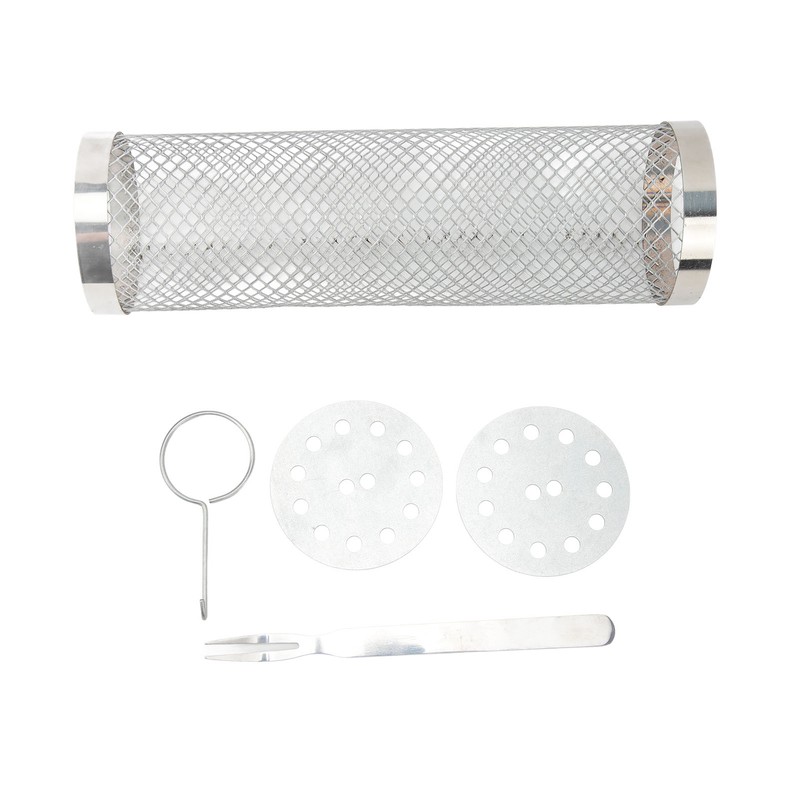 Stainless Steel Rolling Grilling Basket Wire Mesh Cylinder Grill Basket