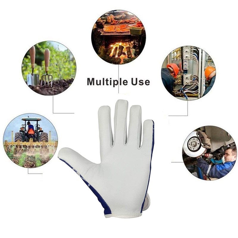 D.C.T Real Leather Goat Skin working gloves (X-Large, Blue)