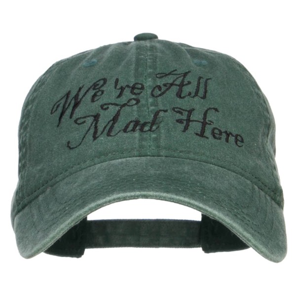 e4Hats.com We're All Mad Here Embroidered Washed Cap - Dk