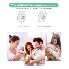 PDFans - Piezas de extractor de leche portátil de 27 mm con brida de silicona compatible con NCVI NICEGREEN Nuliie Zooawa S32 accesorios de repuesto para extractor de leche