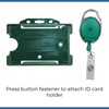 PCL Media ltd Green Retractable Badge Reel with Carabiner Clip