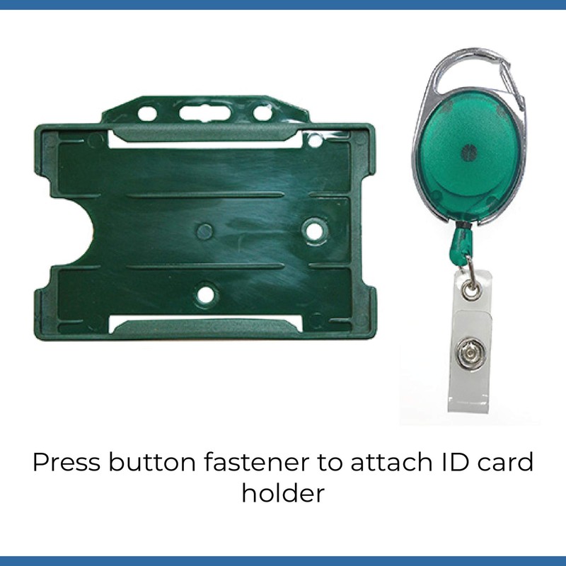 PCL Media ltd Green Retractable Badge Reel with Carabiner Clip