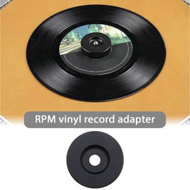 eMagTech 45 RPM Adapter Insert for 7 Inch Vinyl Record Player Turntables Adapter Replacement Dome Adapter Easy Install Turntables Accessories Aluminum Black