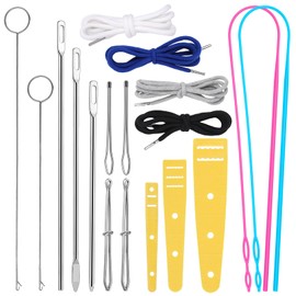 ENCHOL 18 Pcs Drawstring Threader Tool Set with Bodkin, Loop Turner Sewing Tool, Drawstring Cord, Elastic Threader for Pants Hoodies Sweatpants Jackets Shoes