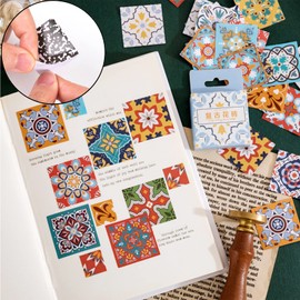180 Pieces Series Stickers with Flowers and Patterns, 4 Boxes of Stickers, Vintage Stickers, Scrapbooking Stickers for Scrapbook, Calendar, Notebook, Diary, Photo Album, DIY Decoration