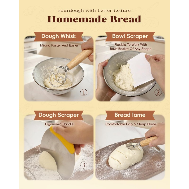 TAOMAND Complete Sourdough Starter Kit for Beginners | with Bag