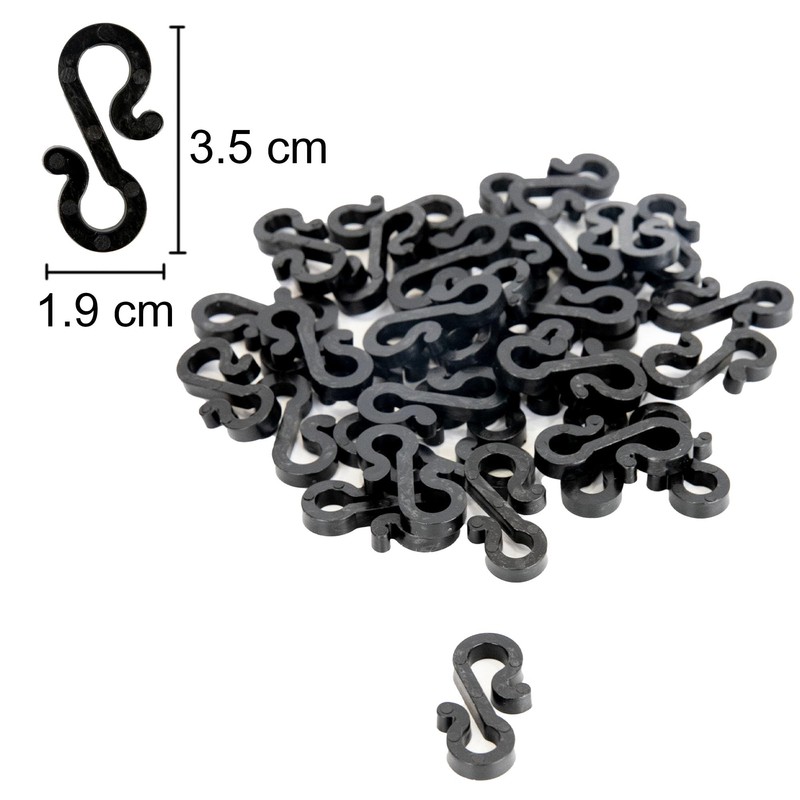 SHATCHI 36Pcs Black Mini Gutter Hooks S Shape – Reusable