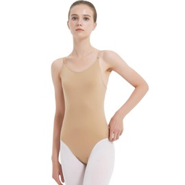 BALAYSIER Nude Leotard for Girls and Women Camisole Leotard Ballet Leotard with Adjustable Straps(XS)