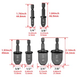 dophee 6PCS HVAC Repairing Set Air Conditioner Copper Pipe Tube Expander Swaging Tool Press Tool Drill Bit Set Size 1/4'', 3/8', 1/2'', 5/8'', 3/4'', 7/8''