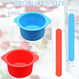 recipientes de silicona para derretir cera y cuencos antiadherentes reutilizables para derretir cera depilatoria con 2 varillas para calentar cera (azul, rojo)