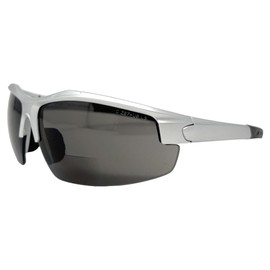 Incredible Bargains The Omega Bifocal Sun Reader Sport & Wrap-Around Safety Reading Sunglasses, + 2.00 Silver