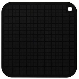 Shimomura KIB-604 Kitchen Bar Soft Cutting Board, Made in Japan, Niigata, Tsubamesanjo, 7.9 x 7.9 x 0.08 inches (200 x 200 x 2 mm), Black