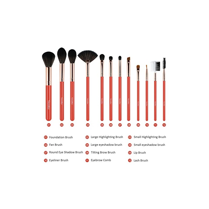 Juego de brochas de maquillaje profesional desde una matriz de