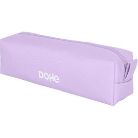 DOHE - Simple Pencil Case for School - 1 Compartment Rectangular Multipurpose Pencil Case 21 x 5 x 6 cm Zipper Durable Polyester - Serenity, Purple, Triple (3 compartments)