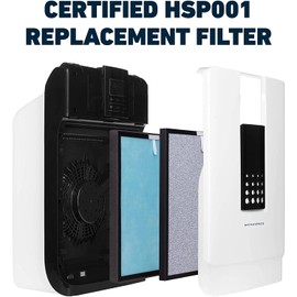HATHASPACE HSP003 H13 True HEPA Filter Replacement, Dual-Stage Air Purifier Filter with Activated Carbon, Captures Dust, Smoke, Odors, VOCs, Easy to Install, Certified Replacement for HSP003, 1 Set